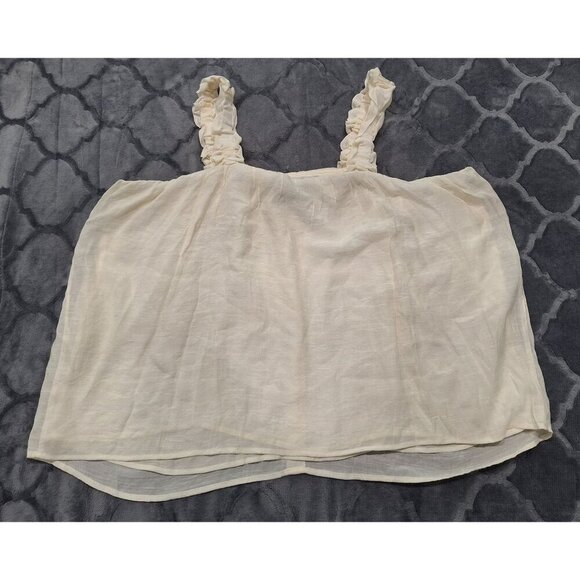 NWOT Bobeau Ivory Button Front Halter Top/Sz. 2X - Picture 2 of 4
